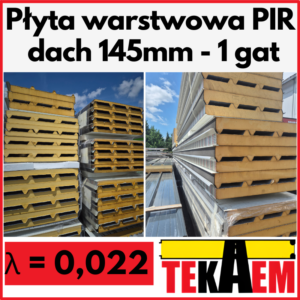płyta warstwowa pir dachowa 145mm 14,5cm