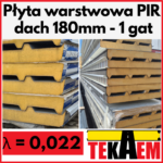 płyta warstwowa pir dachowa 180mm 18cm