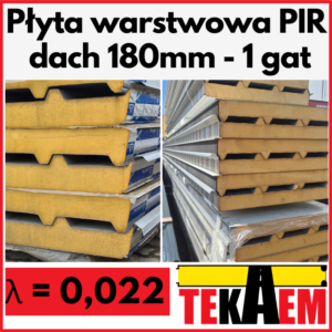 płyta warstwowa pir dachowa 180mm 18cm