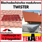 Blachodachówka modułowa TWISTER na dach blachodach pokrycie dachowe dachówka z blachy